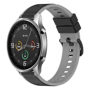 For Xiaomi MI Watch Color 22mm Two-Color Silicone Watch Band(Black+Grey)