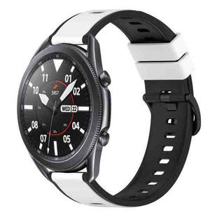 For Samsung Galaxy Watch3 45mm 22mm Two-Color Silicone Watch Band(White+Black)