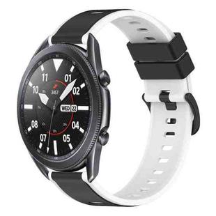 For Samsung Galaxy Watch3 45mm 22mm Two-Color Silicone Watch Band(Black+White)