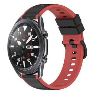 For Samsung Galaxy Watch3 45mm 22mm Two-Color Silicone Watch Band(Black+Red)