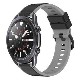 For Samsung Galaxy Watch3 45mm 22mm Two-Color Silicone Watch Band(Black+Grey)