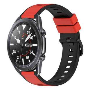 For Samsung Galaxy Watch3 45mm 22mm Two-Color Silicone Watch Band(Red+Black)
