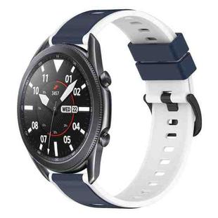 For Samsung Galaxy Watch3 45mm 22mm Two-Color Silicone Watch Band(Midnight Blue + White)