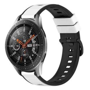 For Samsung Galaxy Watch 46mm 22mm Two-Color Silicone Watch Band(White+Black)