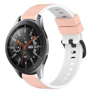 For Samsung Galaxy Watch 46mm 22mm Two-Color Silicone Watch Band(Pink+White)