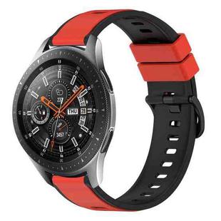 For Samsung Galaxy Watch 46mm 22mm Two-Color Silicone Watch Band(Red+Black)