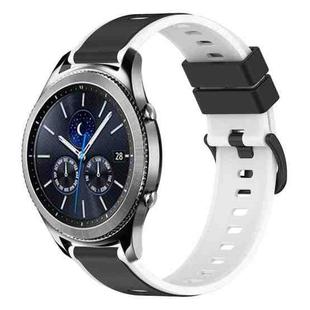 For Samsung Gear S3 Classic 22mm Two-Color Silicone Watch Band(Black+White)