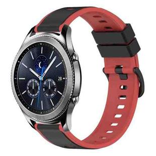 For Samsung Gear S3 Classic 22mm Two-Color Silicone Watch Band(Black+Red)