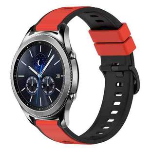 For Samsung Gear S3 Classic 22mm Two-Color Silicone Watch Band(Red+Black)