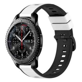 For Samsung Gear S3 Frontier 22mm Two-Color Silicone Watch Band(White+Black)