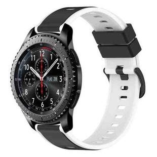 For Samsung Gear S3 Frontier 22mm Two-Color Silicone Watch Band(Black+White)