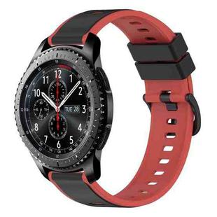 For Samsung Gear S3 Frontier 22mm Two-Color Silicone Watch Band(Black+Red)