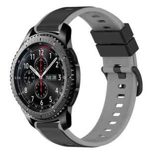 For Samsung Gear S3 Frontier 22mm Two-Color Silicone Watch Band(Black+Grey)