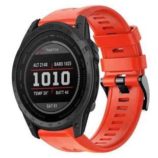 For Garmin Tactix 7 Metal Buckle Solid Color Silicone Watch Band(Red)