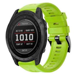 For Garmin Tactix 7 Metal Buckle Solid Color Silicone Watch Band(Green)