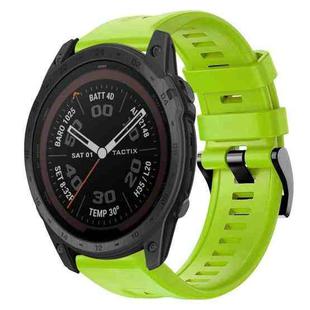 For Garmin Tactix 7 Pro Metal Buckle Solid Color Silicone Watch Band(Green)