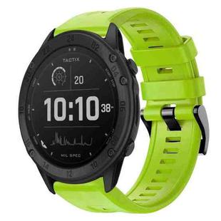 For Garmin Tactix Delta Metal Buckle Solid Color Silicone Watch Band(Green)