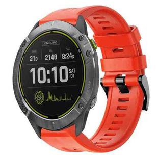 For Garmin Enduro Metal Buckle Solid Color Silicone Watch Band(Red)