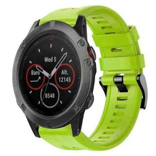 For Garmin Fenix 5X Sapphire Metal Buckle Solid Color Silicone Watch Band(Green)