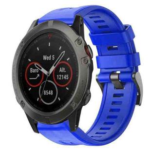 For Garmin Fenix 5X Sapphire Metal Buckle Solid Color Silicone Watch Band(Skyblue)