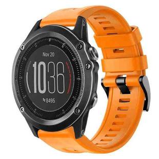 For Garmin Fenix 3 Metal Buckle Solid Color Silicone Watch Band(Orange)