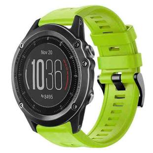 For Garmin Fenix 3 Metal Buckle Solid Color Silicone Watch Band(Green)