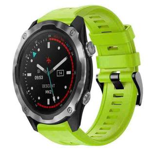 For Garmin Descent MK 2 Metal Buckle Solid Color Silicone Watch Band(Green)