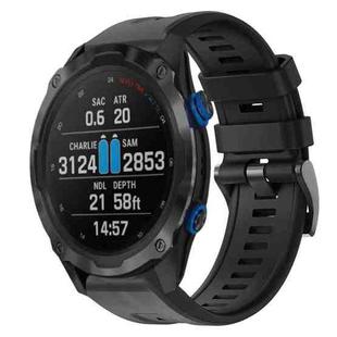 For Garmin Descent MK 2i Metal Buckle Solid Color Silicone Watch Band(Black)