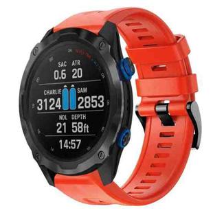 For Garmin Descent MK 2i Metal Buckle Solid Color Silicone Watch Band(Red)