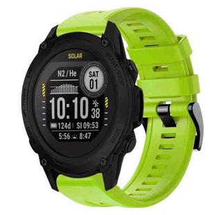 For Garmin Descent G1 Metal Buckle Solid Color Silicone Watch Band(Green)