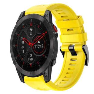 For Garmin EPIX Gen 2 Metal Buckle Solid Color Silicone Watch Band(Yellow)