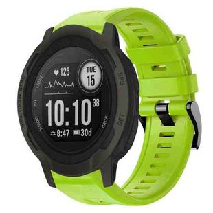 For Garmin Instinct 2 Metal Buckle Solid Color Silicone Watch Band(Green)