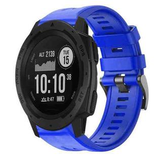 For  Garmin Instinct Metal Buckle Solid Color Silicone Watch Band(Sky Blue)