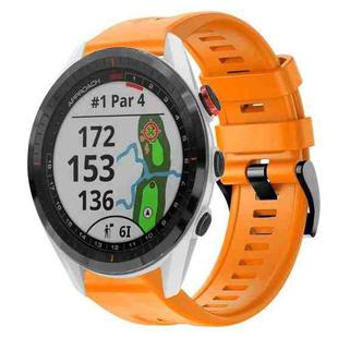 For Garmin Approach S62 Metal Buckle Solid Color Silicone Watch Band(Orange)