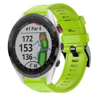For Garmin Approach S62 Metal Buckle Solid Color Silicone Watch Band(Green)