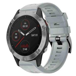 For Garmin Fenix 6 GPS Metal Buckle Solid Color Silicone Watch Band(Grey)
