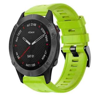 For Garmin Fenix 6 Sapphire GPS Metal Buckle Solid Color Silicone Watch Band(Green)