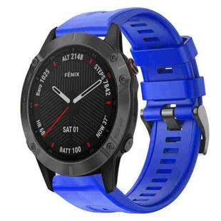 For Garmin Fenix 6 Sapphire GPS Metal Buckle Solid Color Silicone Watch Band(Sky Blue)