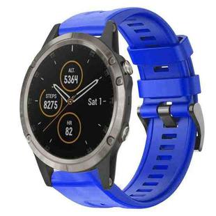 For Garmin Fenix 5 Metal Buckle Solid Color Silicone Watch Band(Sky Blue)