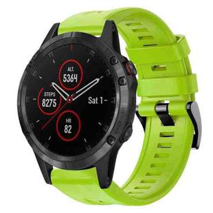 For Garmin Fenix 5 plus Metal Buckle Solid Color Silicone Watch Band(Green)