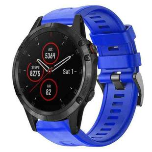 For Garmin Fenix 5 plus Metal Buckle Solid Color Silicone Watch Band(Sky Blue)
