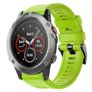 For Garmin Quatix 5 Metal Buckle Solid Color Silicone Watch Band(Green)