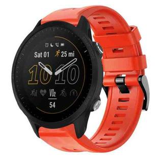 For Garmin Forerunner 955 Metal Buckle Solid Color Silicone Watch Band(Red)