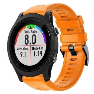 For Garmin Forerunner 935 Metal Buckle Solid Color Silicone Watch Band(Orange)