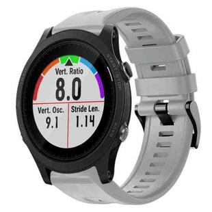 For Garmin Forerunner 935 Metal Buckle Solid Color Silicone Watch Band(Grey)