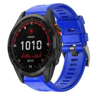 For Garmin Fenix 7S Solar Metal Buckle Solid Color Silicone Watch Band(Skyblue)