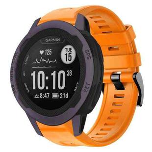 For Garmin Instinct 2S Metal Buckle Solid Color Silicone Watch Band(Orange)