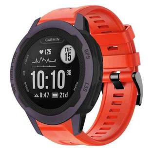 For Garmin Instinct 2S Metal Buckle Solid Color Silicone Watch Band(Red)
