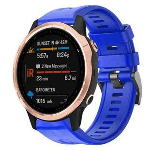 For Garmin Fenix 6S Metal Buckle Solid Color Silicone Watch Band(Skyblue)
