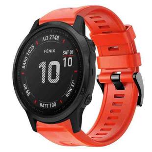 For Garmin Fenix 6S Pro Metal Buckle Solid Color Silicone Watch Band(Red)